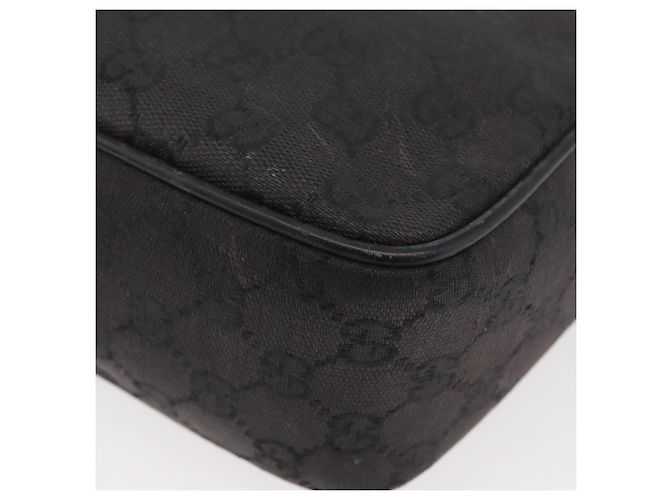 Borsa a Spalla GG Canvas Gucci Nera Oro 001 14 0412 Auth 175200 Nero D'oro - vista 16