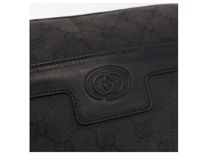 Borsa a Spalla GG Canvas Gucci Nera Oro 001 14 0412 Auth 175200 Nero D'oro - vista 17
