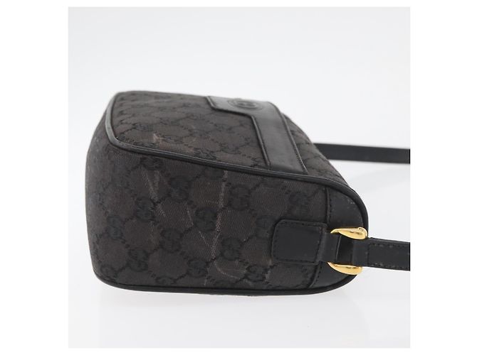 Borsa a Spalla GG Canvas Gucci Nera Oro 001 14 0412 Auth 175200 Nero D'oro - vista 3