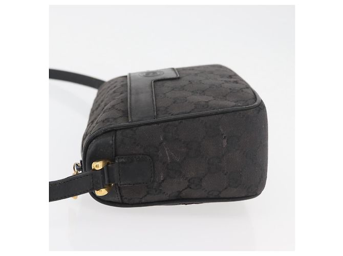 Borsa a Spalla GG Canvas Gucci Nera Oro 001 14 0412 Auth 175200 Nero D'oro - vista 4