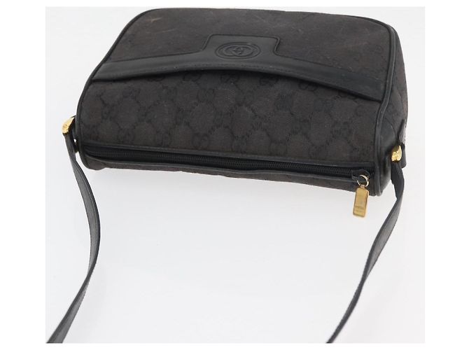 Borsa a Spalla GG Canvas Gucci Nera Oro 001 14 0412 Auth 175200 Nero D'oro - vista 6