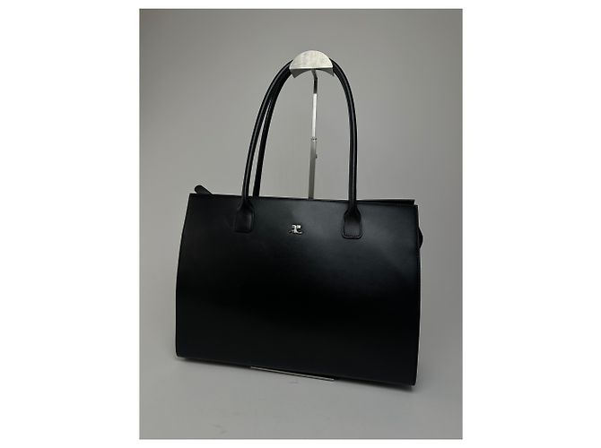 Courreges Vintage Courrèges strukturierte Ledertasche schwarz - Ansicht 6