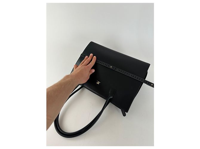 Courreges Vintage Courrèges strukturierte Ledertasche schwarz - Ansicht 9