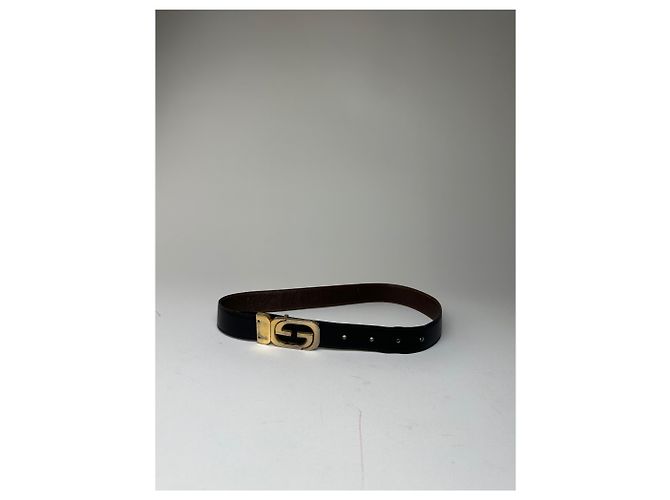 Vintage Gucci GG Wendeledergürtel schwarz braun - Ansicht 3