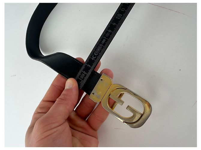 Vintage Gucci GG Wendeledergürtel schwarz braun - Ansicht 8