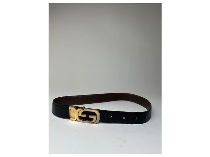 Vintage Gucci GG Wendeledergürtel schwarz braun - Ansicht 9