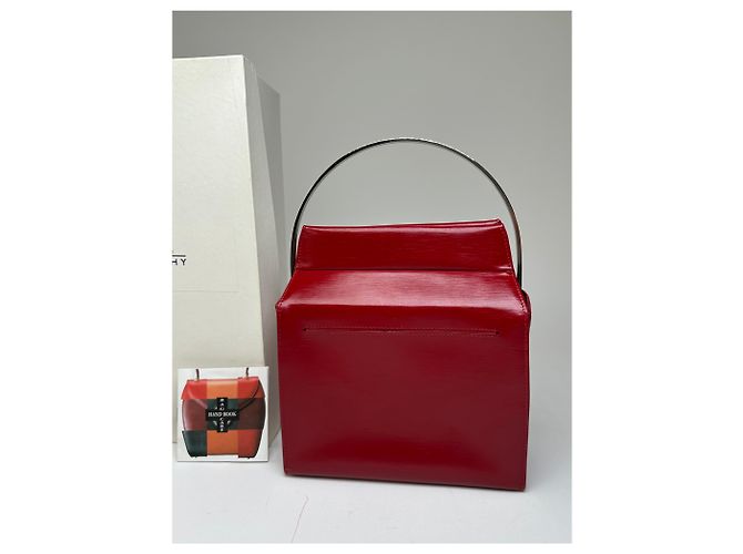 Bolsa de mão vintage Givenchy em couro texturizado vermelho - vista 10