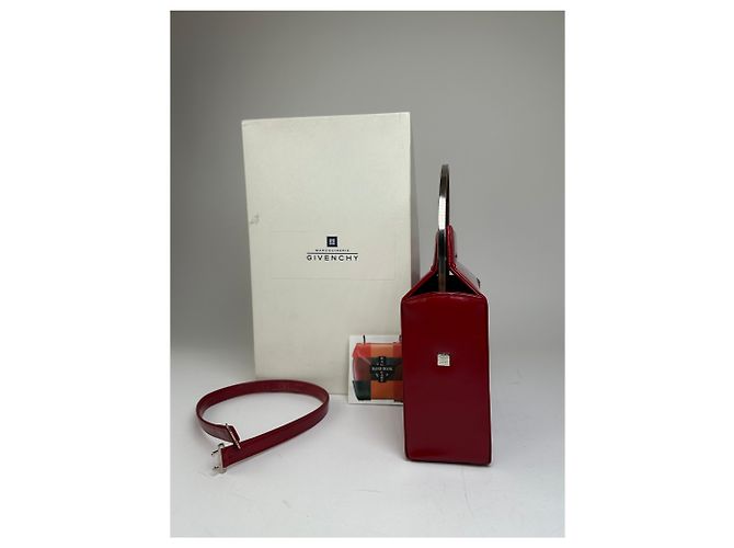 Bolsa de mão vintage Givenchy em couro texturizado vermelho - vista 11