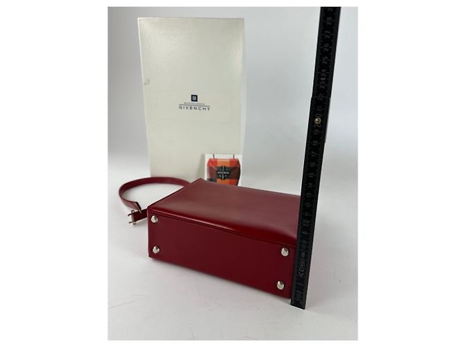 Bolsa de mão vintage Givenchy em couro texturizado vermelho - vista 14