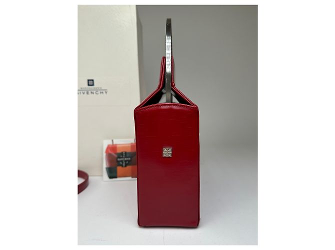 Bolsa de mão vintage Givenchy em couro texturizado vermelho - vista 4