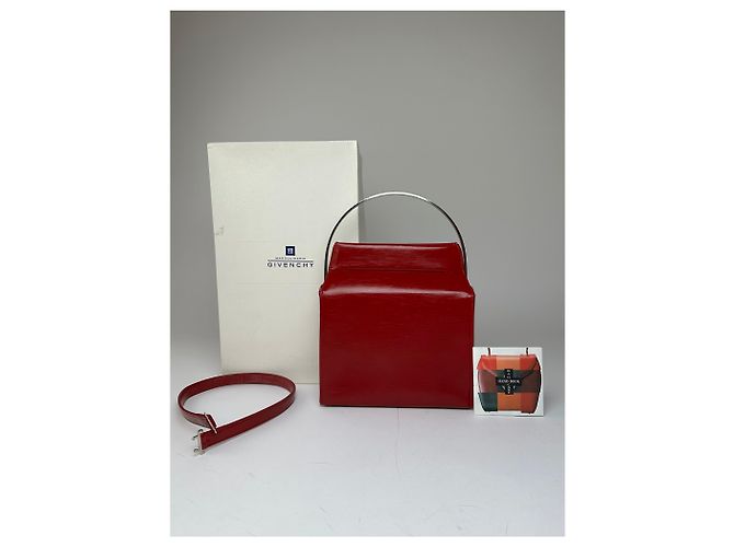 Bolsa de mão vintage Givenchy em couro texturizado vermelho - vista 6
