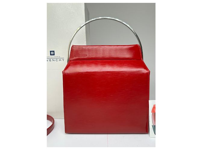 Bolsa de mão vintage Givenchy em couro texturizado vermelho - vista 7