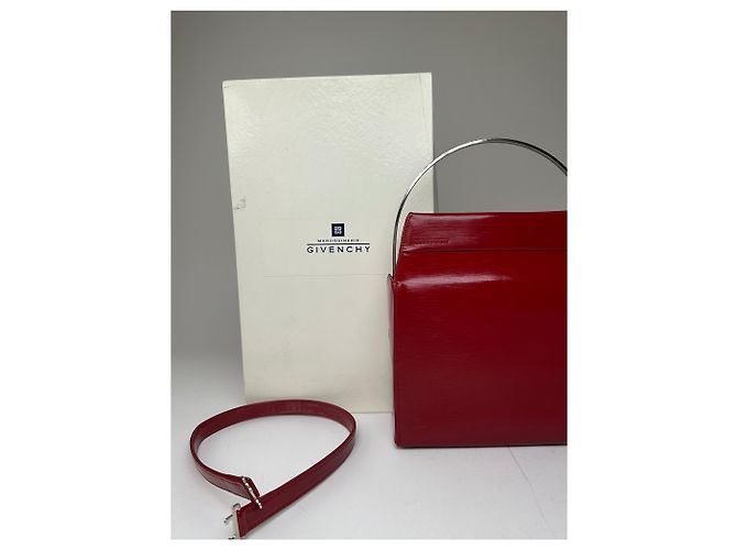 Bolsa de mão vintage Givenchy em couro texturizado vermelho - vista 9