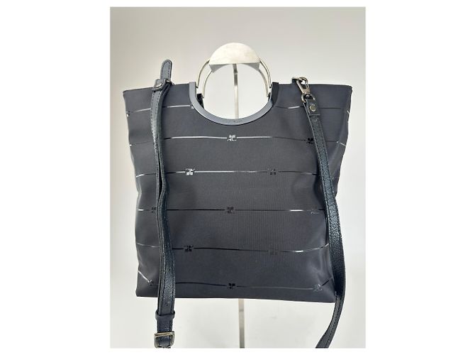 Courreges Vintage Courrèges AC Monogramm 2Way Tote Bag Schwarz - Ansicht 13