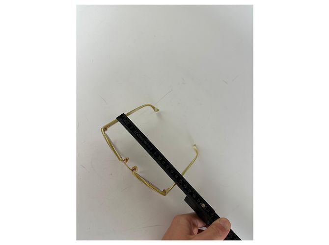 Vintage Loewe Übergroße Sonnenbrille Gold Creme Golden - Ansicht 5