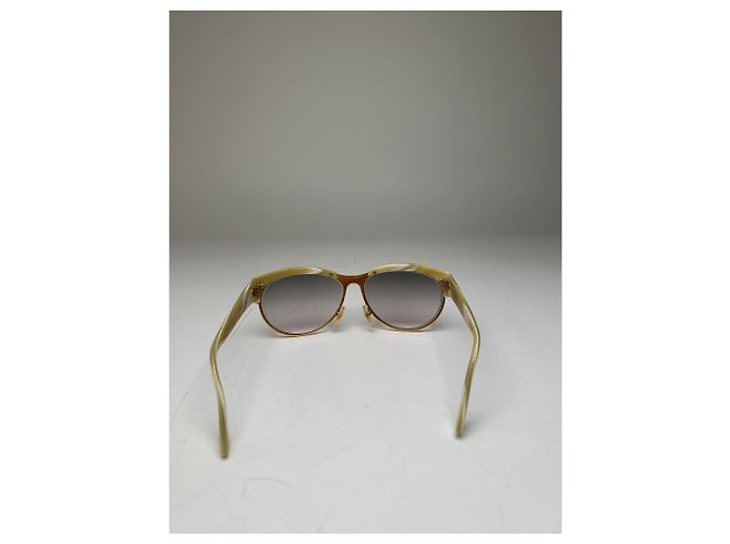 Vintage Loewe Übergroße Sonnenbrille Gold Creme Golden - Ansicht 7