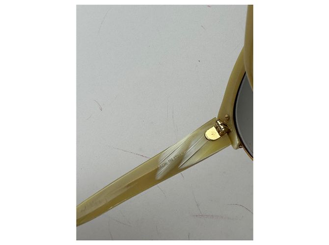 Vintage Loewe Übergroße Sonnenbrille Gold Creme Golden - Ansicht 8