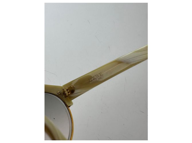 Vintage Loewe Übergroße Sonnenbrille Gold Creme Golden - Ansicht 9