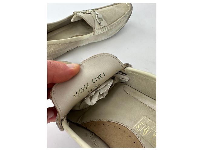 Mocassini da guida in suede Horsebit vintage Gucci crema EU41,5 - vista 11