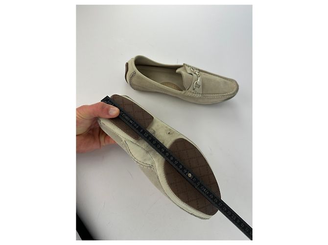 Mocassini da guida in suede Horsebit vintage Gucci crema EU41,5 - vista 12