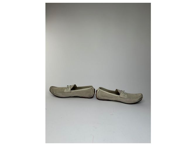 Mocassini da guida in suede Horsebit vintage Gucci crema EU41,5 - vista 4