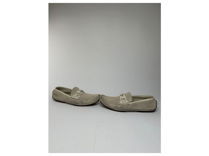 Mocassini da guida in suede Horsebit vintage Gucci crema EU41,5 - vista 7