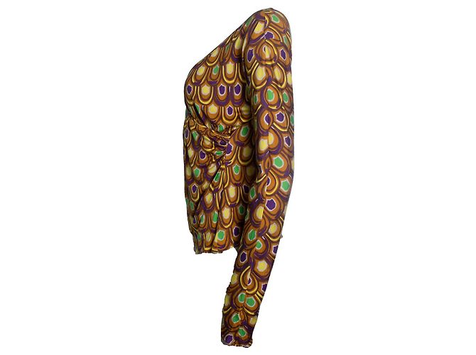 Emilio Pucci, Top incrociato stampato grafico Multicolore - vista 2