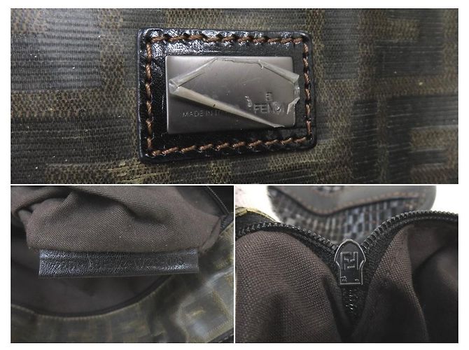 Fendi Tote Bag aus gewobenem Kalbsleder in Schwarz-Braun Zucca - Ansicht 10