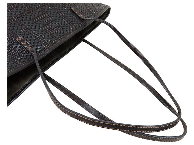 Fendi Tote Bag aus gewobenem Kalbsleder in Schwarz-Braun Zucca - Ansicht 3