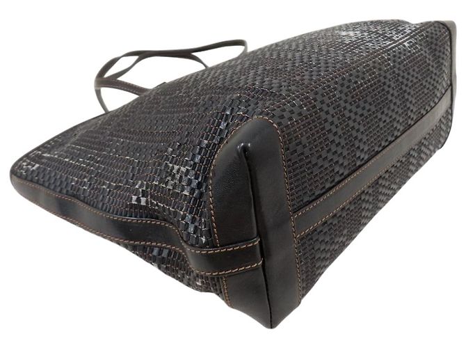 Fendi Tote Bag aus gewobenem Kalbsleder in Schwarz-Braun Zucca - Ansicht 6