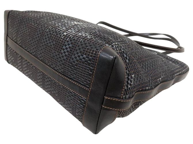 Fendi Tote Bag aus gewobenem Kalbsleder in Schwarz-Braun Zucca - Ansicht 7