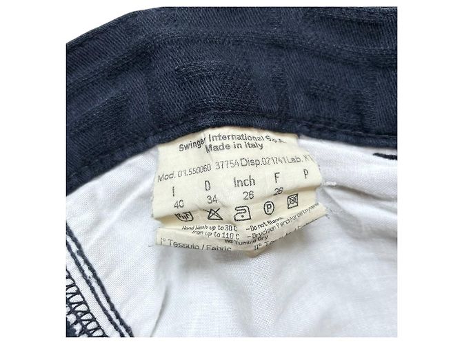 Fendi Navy Blue Zucca Monogramm Baumwollhose Marineblau - Ansicht 3