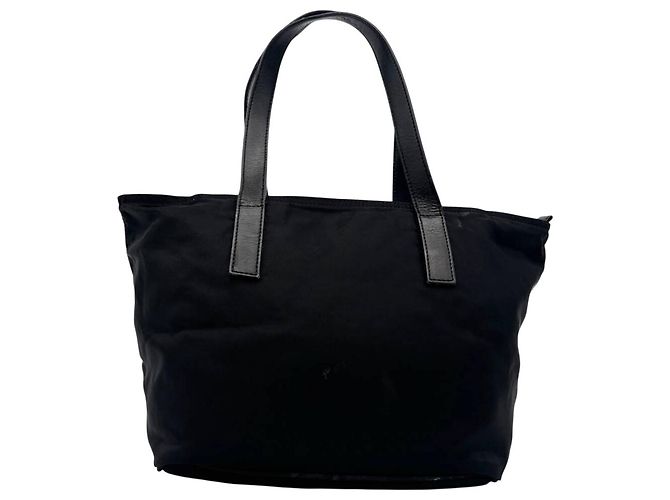 Borsa a spalla mini in nylon tessuto nero Prada - vista 3