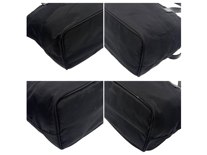 Borsa a spalla mini in nylon tessuto nero Prada - vista 6
