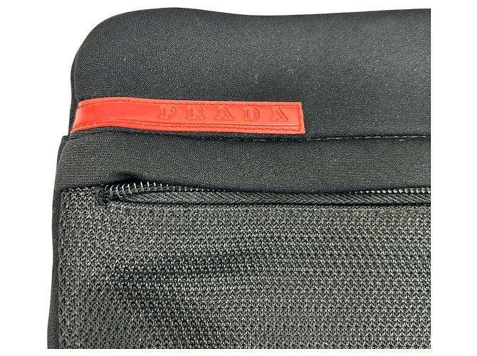 Borsa a spalla in neoprene e rete nera Prada Sport 1999 Nero - vista 7
