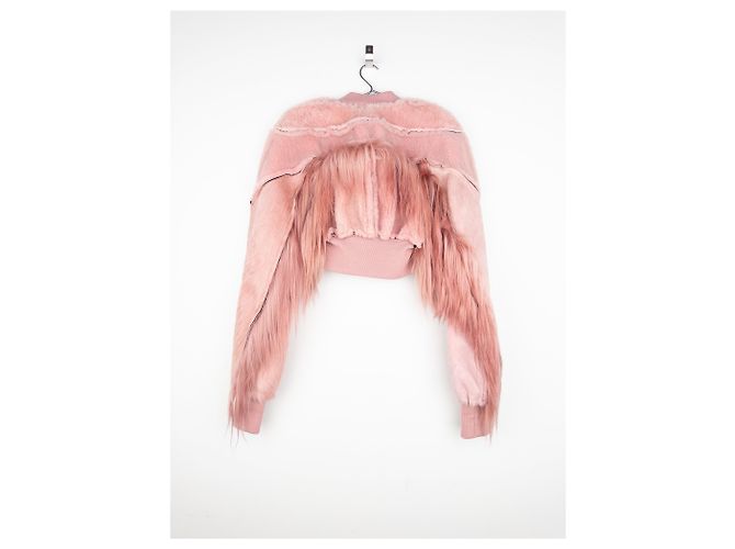 Chaqueta bomber de pelo de pony collage 'Strobe' de Rick Owens AW22 Rosa - vista 2