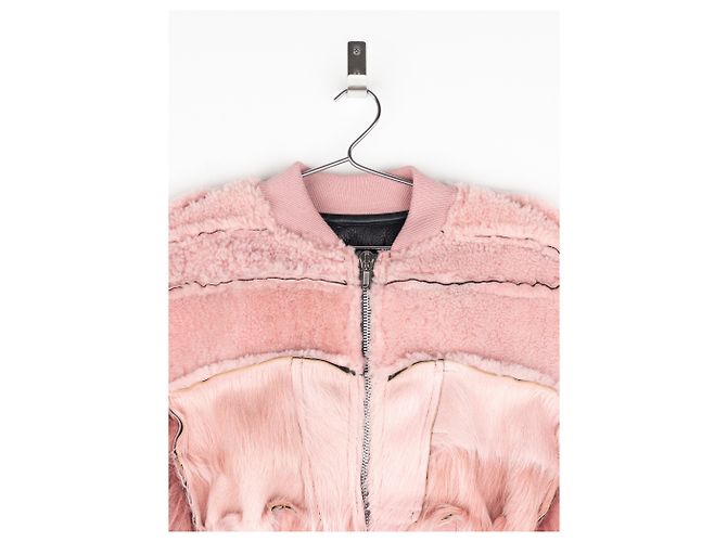 Chaqueta bomber de pelo de pony collage 'Strobe' de Rick Owens AW22 Rosa - vista 3
