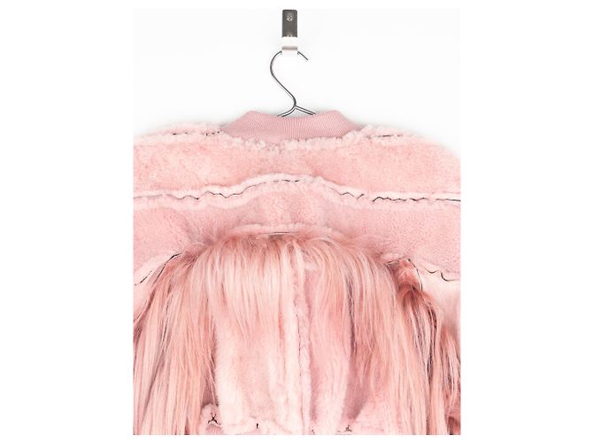 Chaqueta bomber de pelo de pony collage 'Strobe' de Rick Owens AW22 Rosa - vista 6