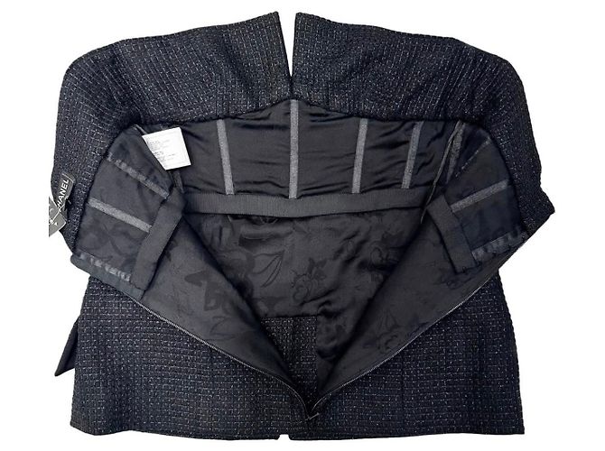 Top bustier sin tirantes de lino blanco Chanel 2018 talla 38 de segunda mano - vista 3
