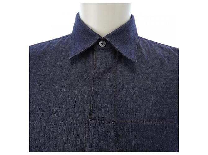 Hermès Camisa de algodón Hermes 37 Azul Azul marino - vista 5