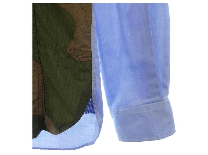 Autre Marque Camicia Junya Watanabe Man WC-B012 Blu Verde Cachi - vista 6