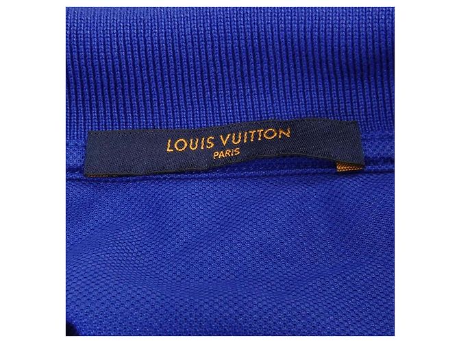 Polo classico in cotone piqué a maniche corte Louis Vuitton Blu - vista 4