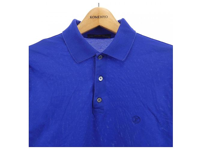 Polo classico in cotone piqué a maniche corte Louis Vuitton Blu - vista 5