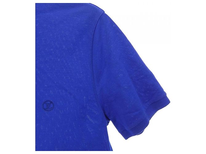 Polo classico in cotone piqué a maniche corte Louis Vuitton Blu - vista 6