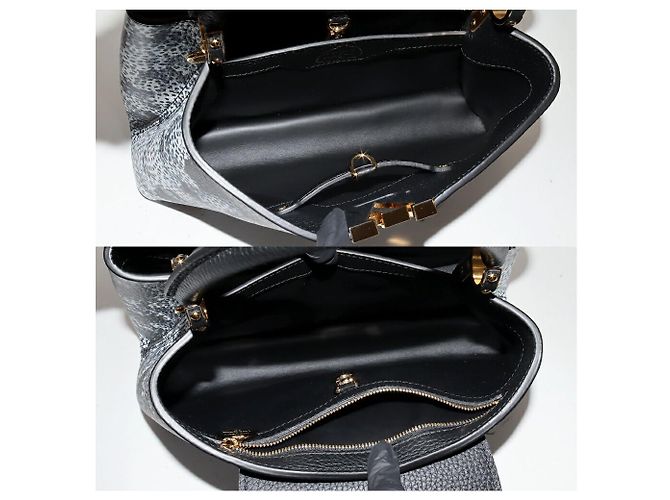 Louis Vuitton Capucines MM Taurillon 2way Limitato Bianco Blu navy - vista 4
