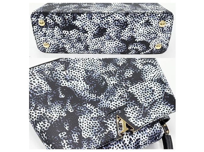 Louis Vuitton Capucines MM Taurillon 2way Limitato Bianco Blu navy - vista 6