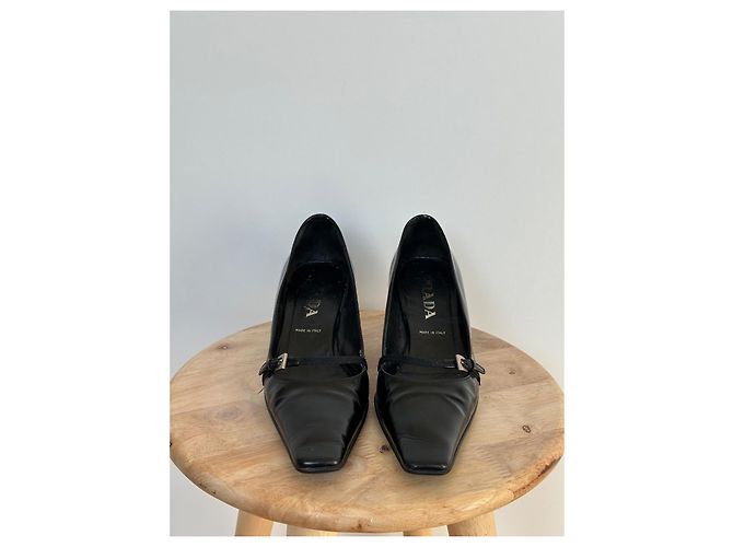 Décolleté Mary Jane Prada in vernice nera Nero - vista 3