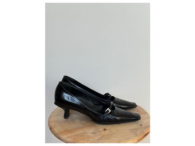Décolleté Mary Jane Prada in vernice nera Nero - vista 5