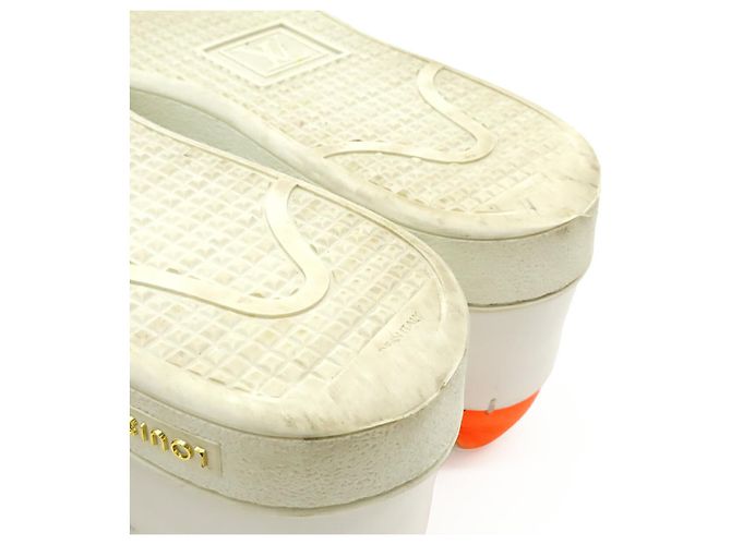 Sneakers in tessuto Monogram della linea Frontrow di Louis Vuitton Bianco Arancione - vista 9