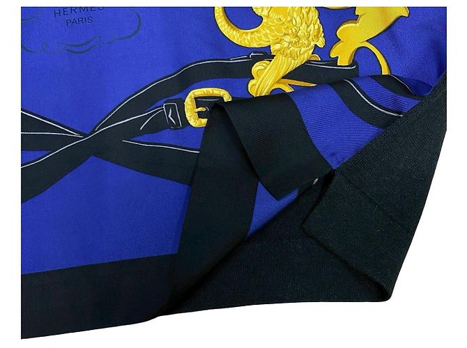 Hermès Camicia in seta, cashmere e cotone Bride de Gala di Hermes Nero Blu - vista 10